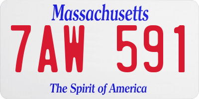 MA license plate 7AW591