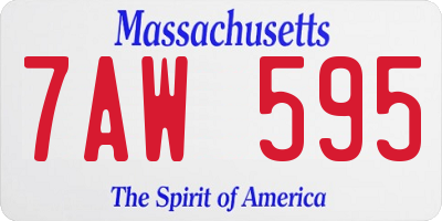 MA license plate 7AW595