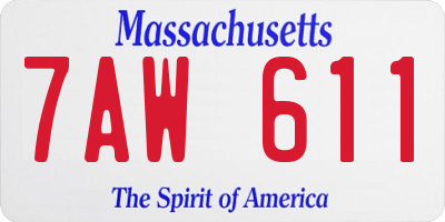 MA license plate 7AW611