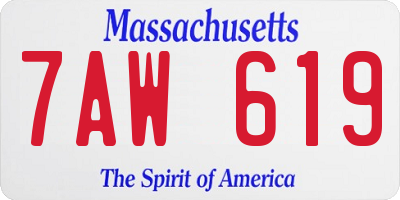 MA license plate 7AW619