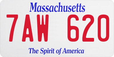 MA license plate 7AW620
