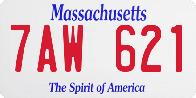 MA license plate 7AW621