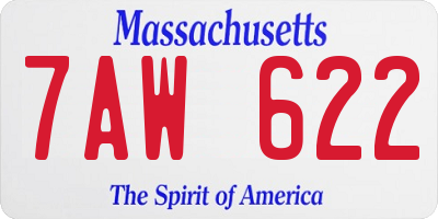 MA license plate 7AW622