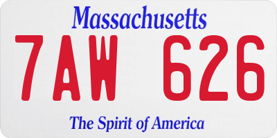 MA license plate 7AW626