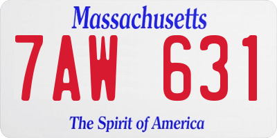 MA license plate 7AW631