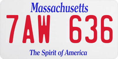 MA license plate 7AW636