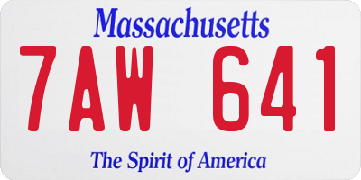 MA license plate 7AW641