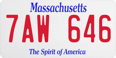 MA license plate 7AW646