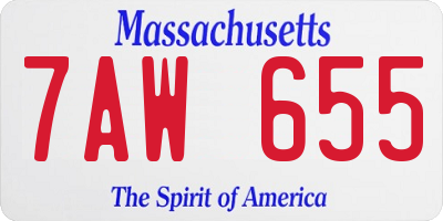 MA license plate 7AW655