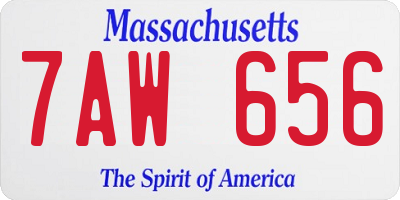 MA license plate 7AW656