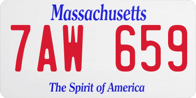 MA license plate 7AW659