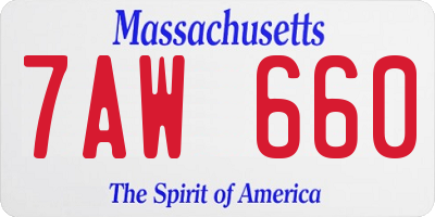 MA license plate 7AW660