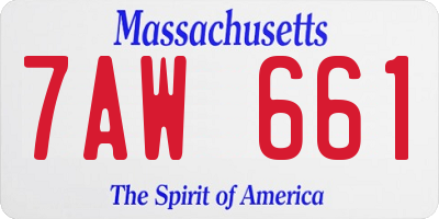MA license plate 7AW661