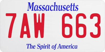 MA license plate 7AW663