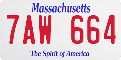 MA license plate 7AW664