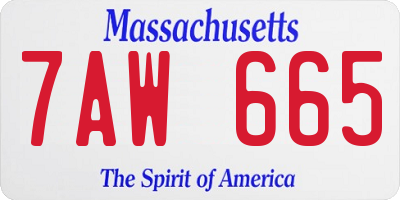 MA license plate 7AW665