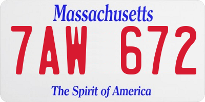 MA license plate 7AW672