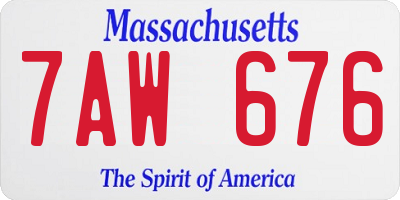 MA license plate 7AW676