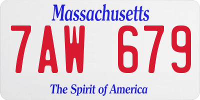 MA license plate 7AW679