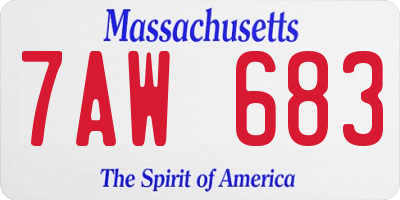 MA license plate 7AW683