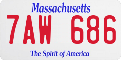 MA license plate 7AW686