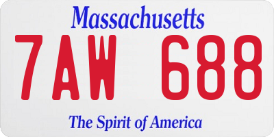 MA license plate 7AW688