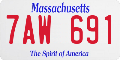 MA license plate 7AW691