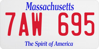 MA license plate 7AW695