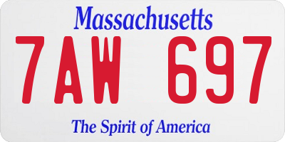 MA license plate 7AW697