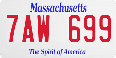MA license plate 7AW699