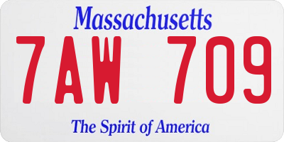 MA license plate 7AW709