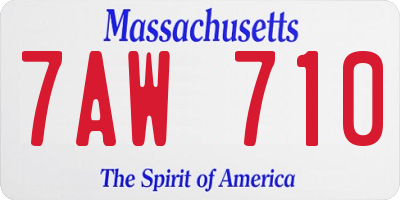 MA license plate 7AW710