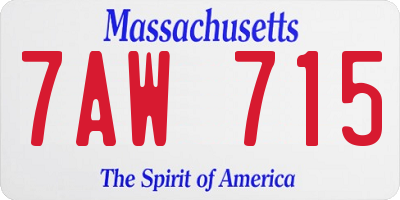 MA license plate 7AW715