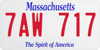MA license plate 7AW717