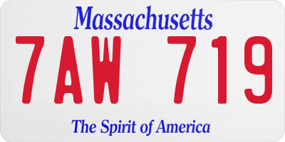 MA license plate 7AW719