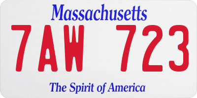 MA license plate 7AW723