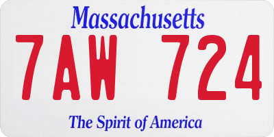 MA license plate 7AW724