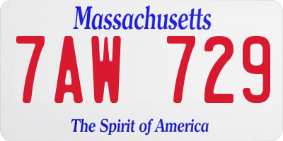 MA license plate 7AW729