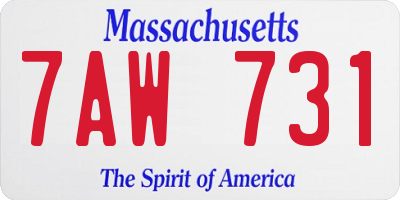 MA license plate 7AW731