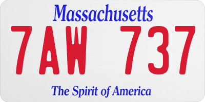 MA license plate 7AW737