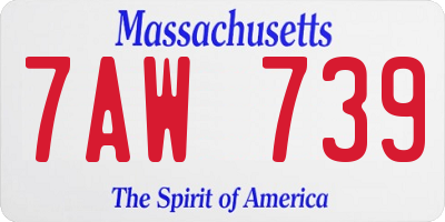 MA license plate 7AW739