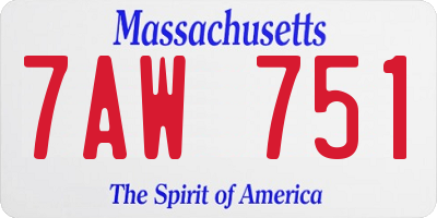 MA license plate 7AW751