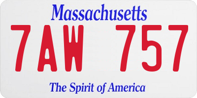 MA license plate 7AW757