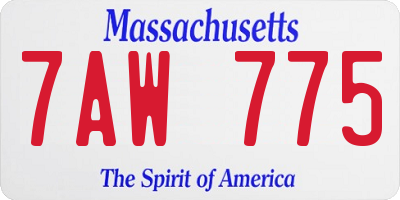 MA license plate 7AW775