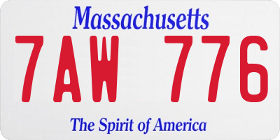 MA license plate 7AW776