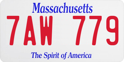 MA license plate 7AW779