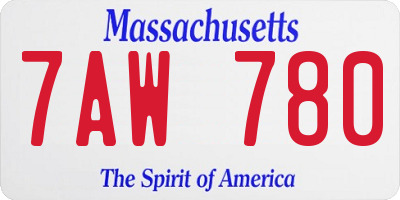 MA license plate 7AW780