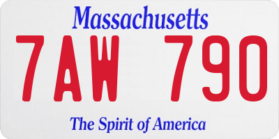 MA license plate 7AW790