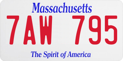MA license plate 7AW795