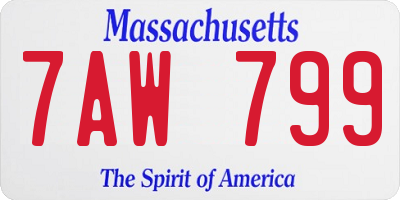 MA license plate 7AW799